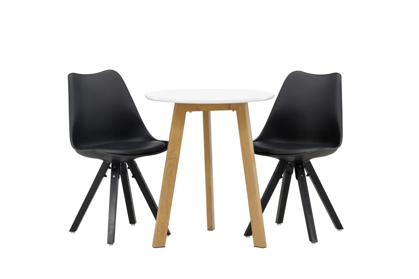Leonora Matgrupp 65 cm Rund med 2 Zeno stolar - Svart