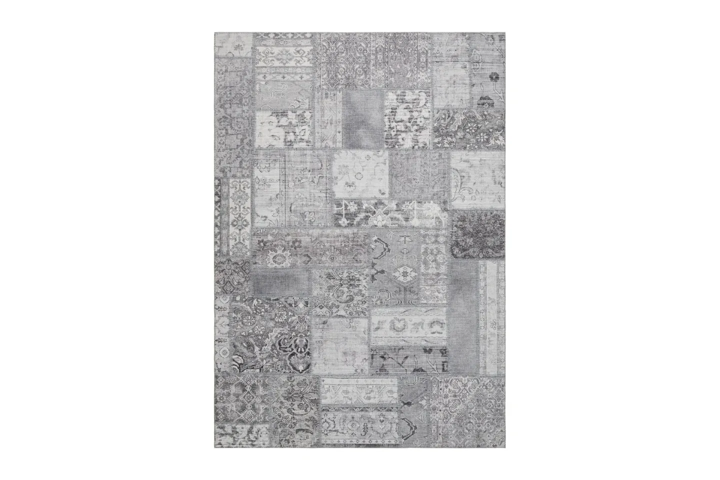 Patchwork Wiltonmatta 240x330 cm Rektangulär - Silver