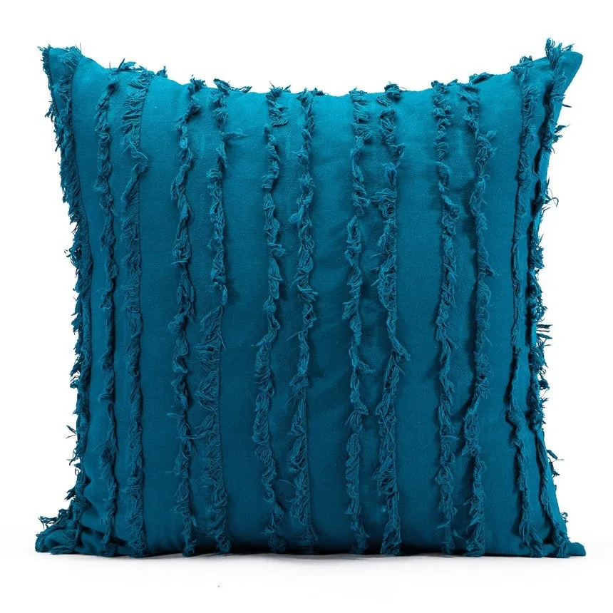 Putetrekk - Boho Linen 45 x 45 cm (blå) (Size: 45 x 45 cm)