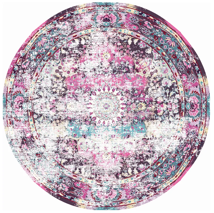 Rundt teppe - Jedaida (rosa/multi) (Størrelse: Ø 200 cm)