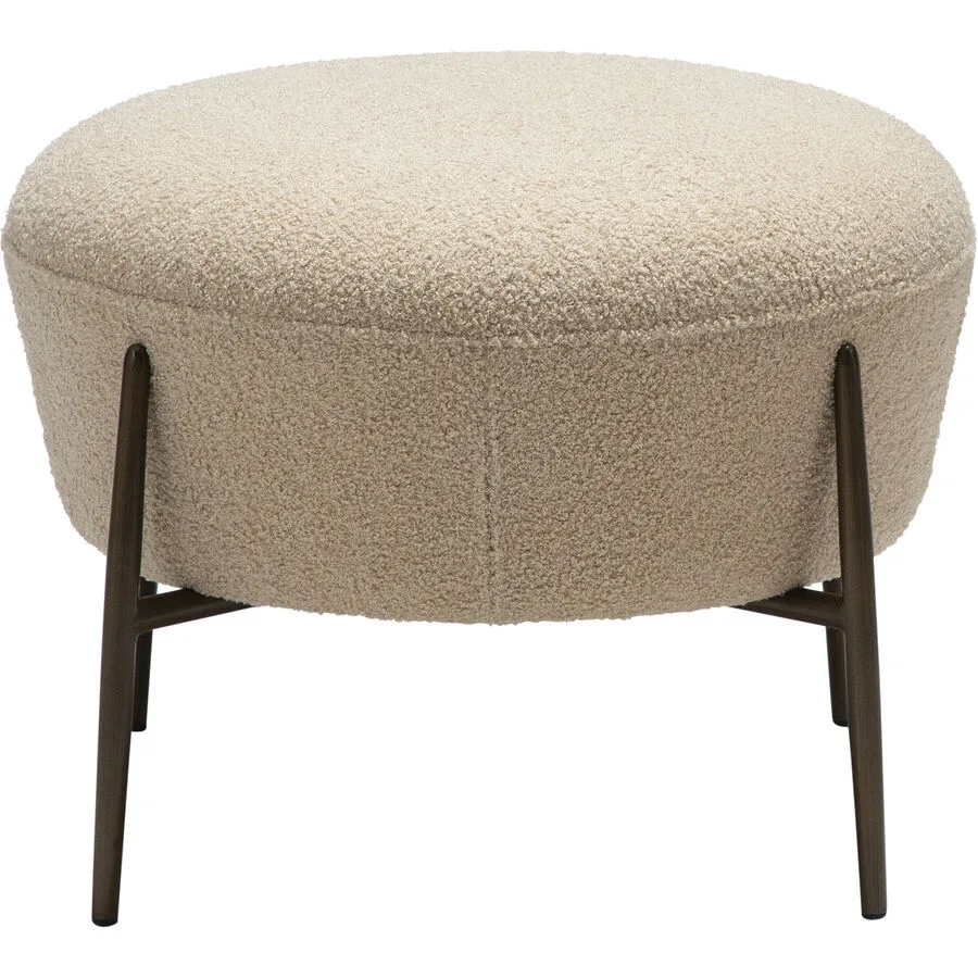 DAN-FORM Fusshocker Orbit creme Recycled Polyester Stoff H 42.5 B 55 cm