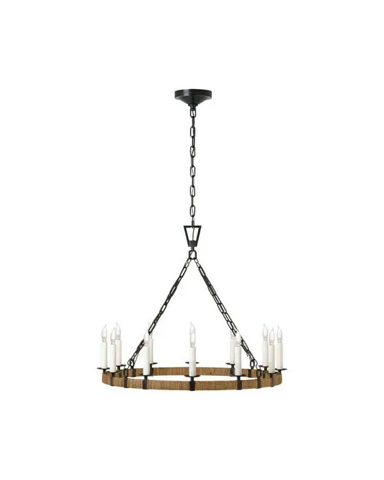 Darlana Wrapped Ring Chandelier Rattan / Black