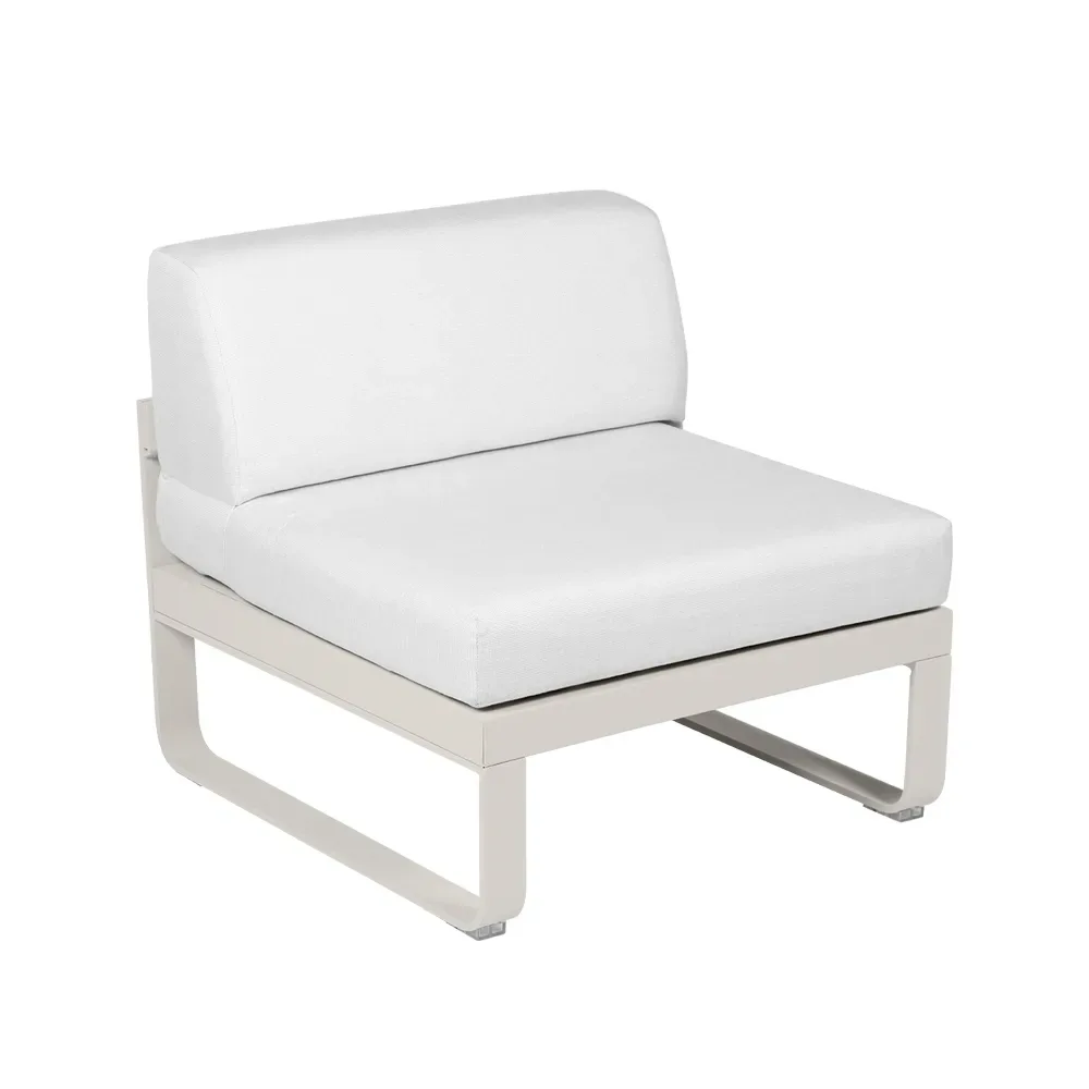 Fermob Bellevie Central modulsoffa Clay grey (grå), off-white dyna, 1-sits