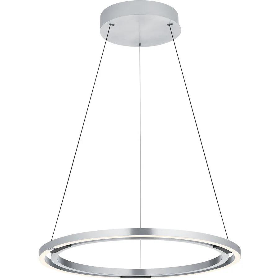 Pendellampe Makka Silber Aluminium 60 cm 150 cm - Farbe: Aluminium eloxiert - LED - Lichtfarbe: Extra warmweiss - Helles Neutralweiss - Pendellampe-