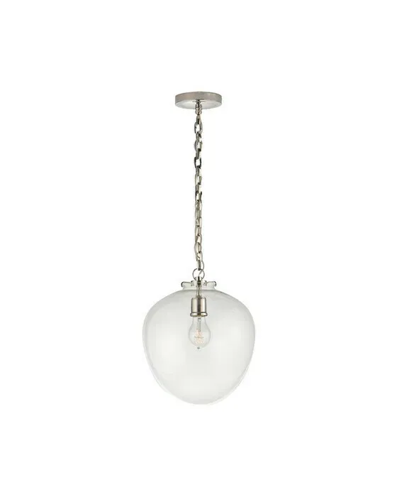 Katie Acorn Pendant Polished Nickel/Clear