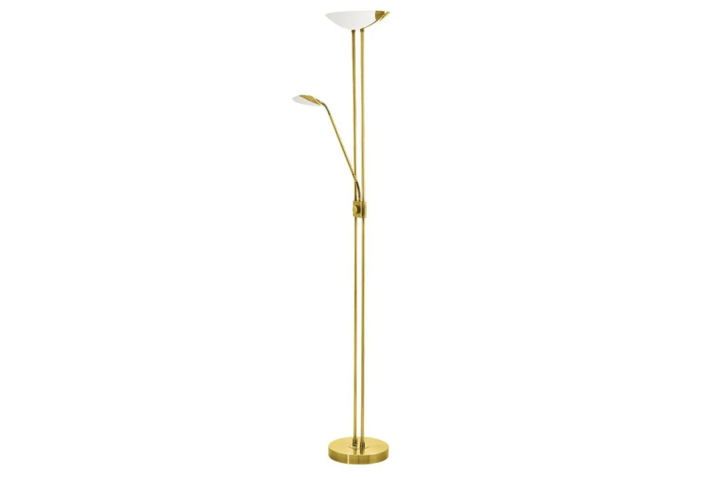 Golvlampa Eglo Baya Led Mässing Vit, Satinerad - Vit/Mässing