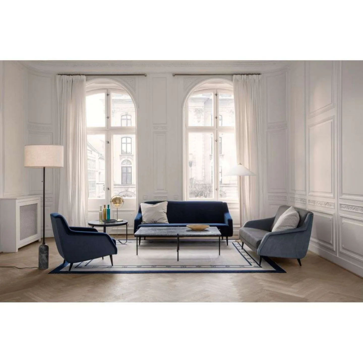 Gravity Gulvlampe White Marble/White - GUBI - Stue - Marmor