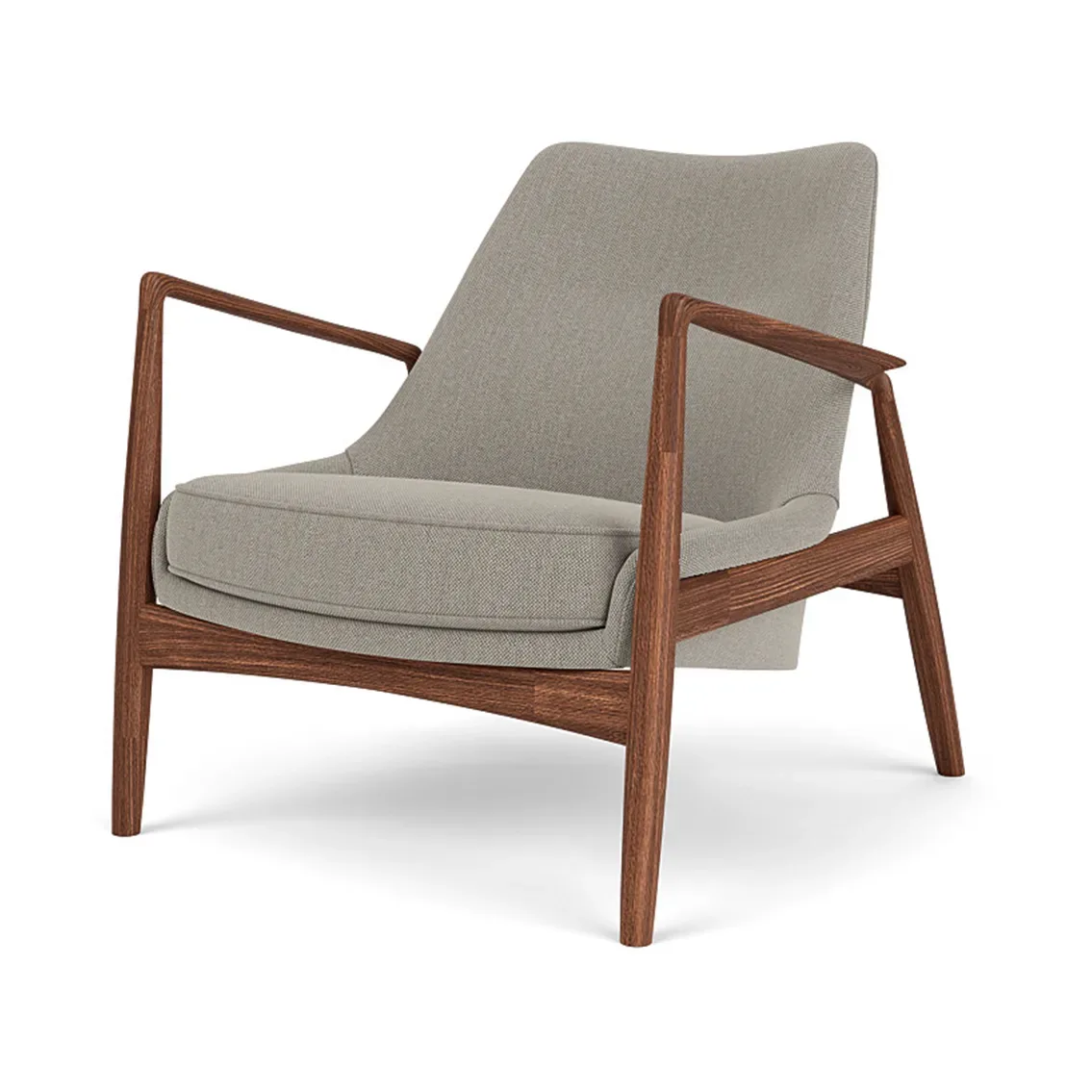 Audo Copenhagen The Seal loungestol låg rygg Re-wool 0218-valnöt