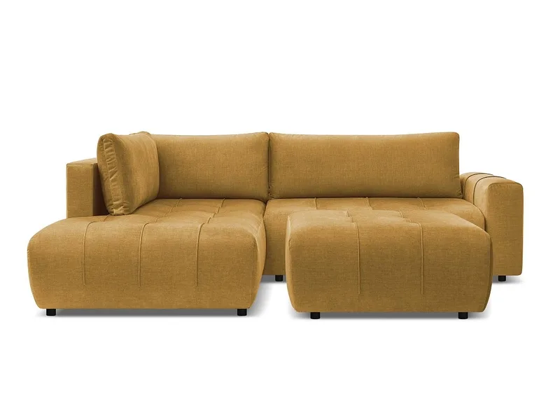 Ecksofa mit Hocker BOBOCHIC ARSENE Samt gelb