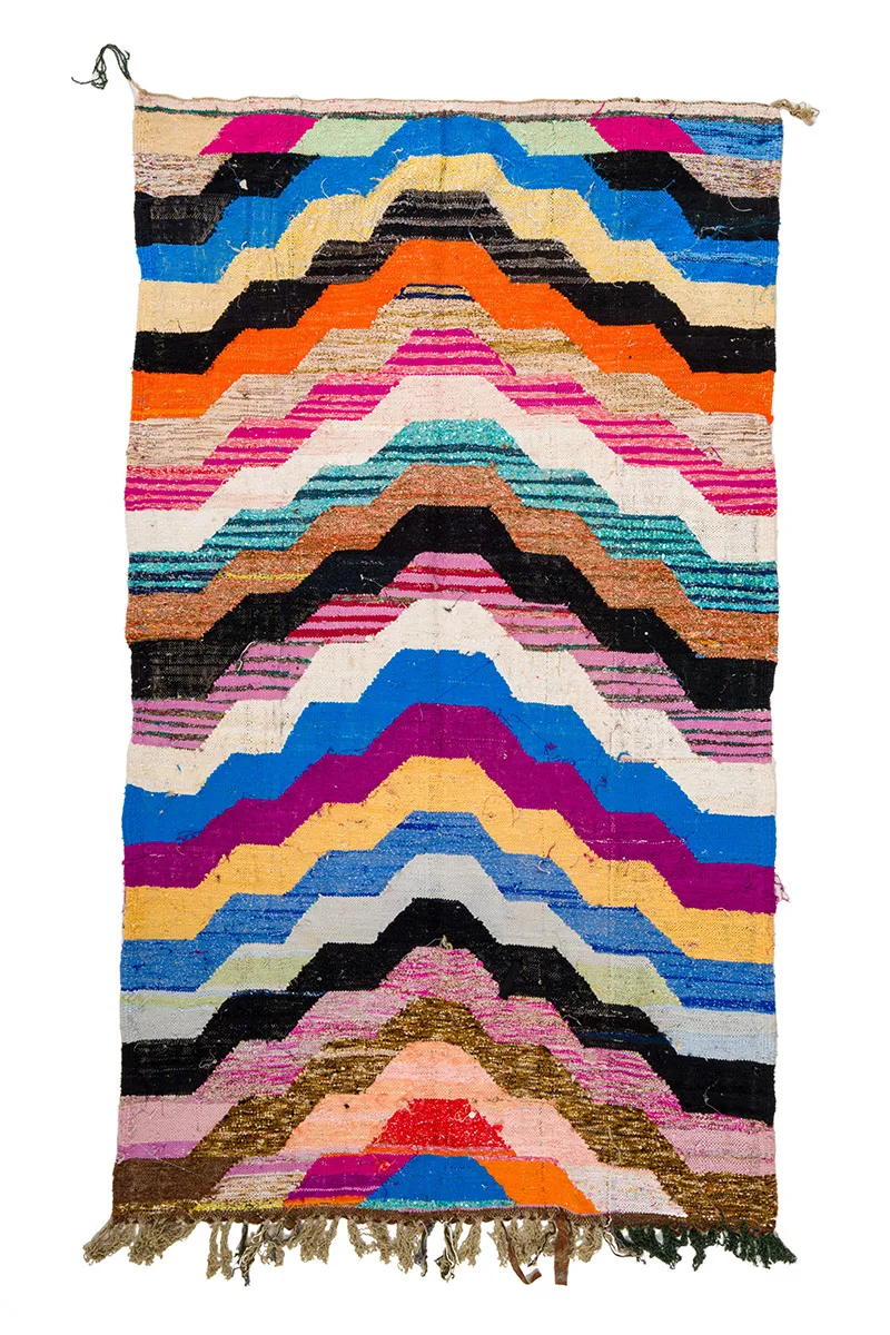 Marokkansk Boucherouite-teppe 150 x 255 cm (Størrelse: 150 x 255 cm)