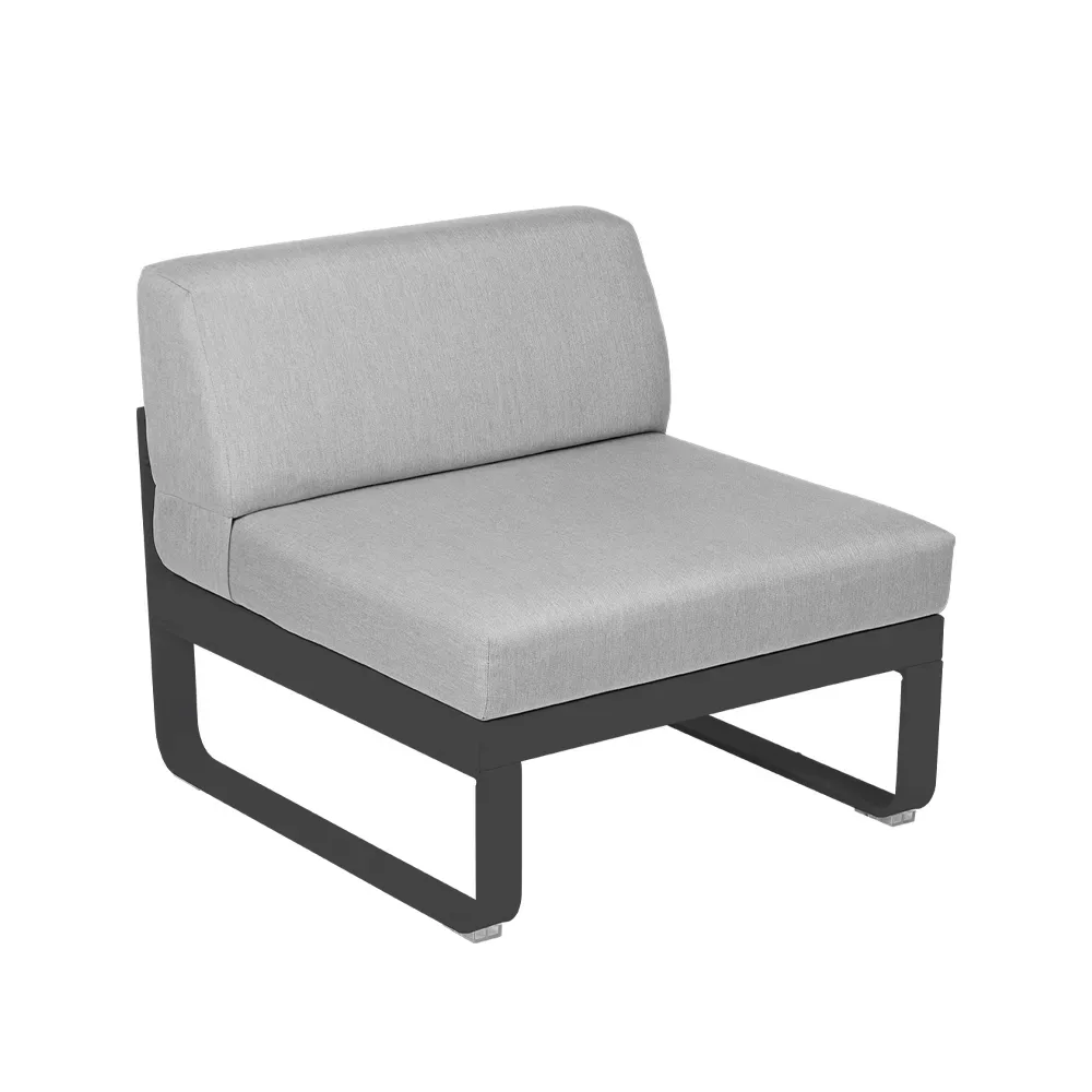 Fermob Bellevie Central modulsoffa Anthracite (grå), flannel grey dyna, 1-sits