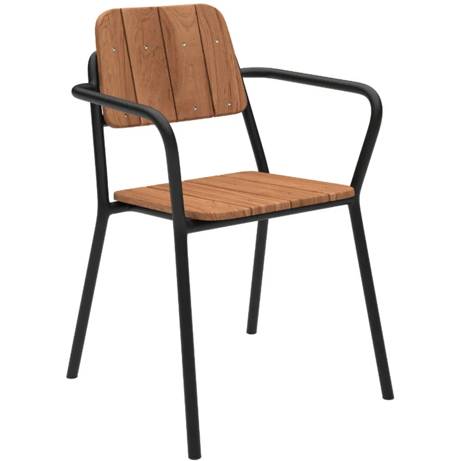 SACKit Gartenstuhl Kirra schwarz Teak