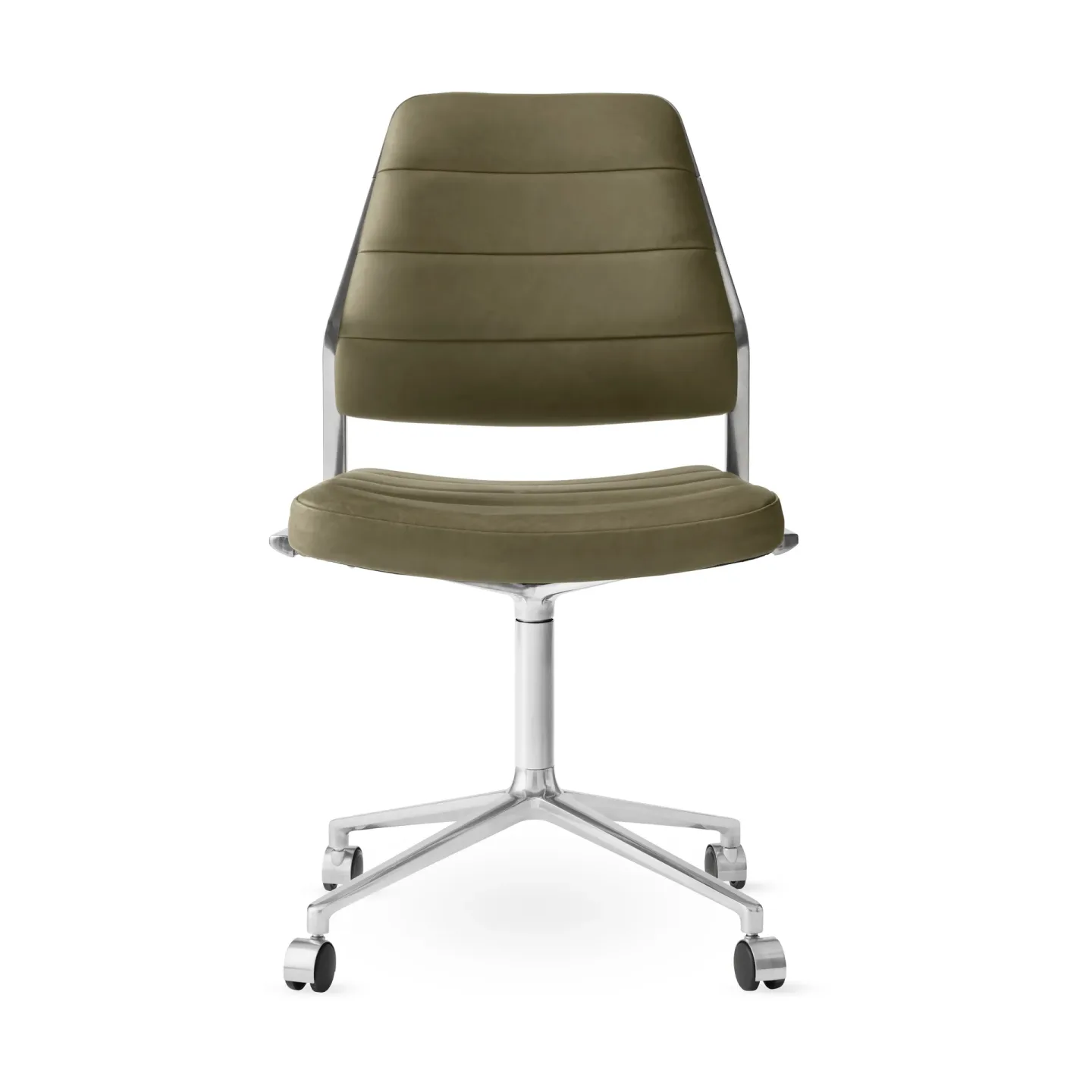 Vipp Vipp454 Swivel chair kontorsstol med hjul Bosco leather green-polished aluminium