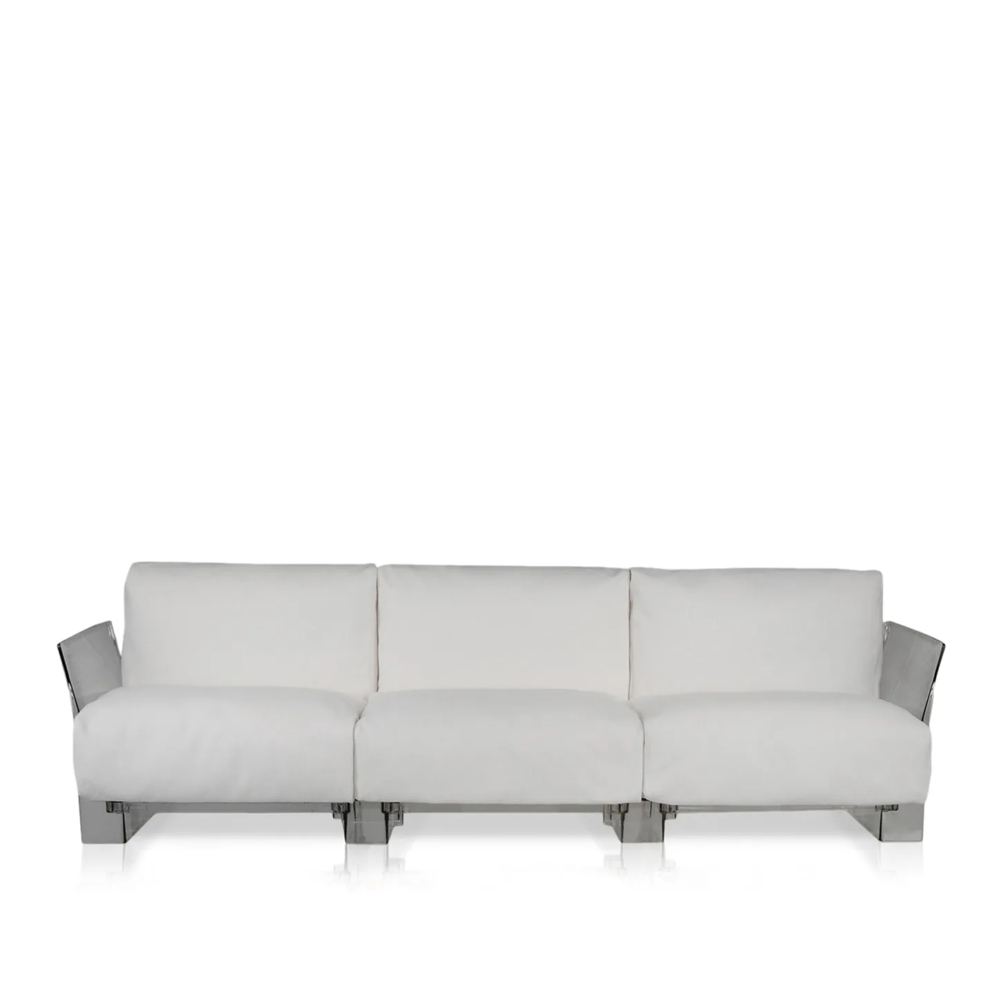 Kartell - Pop Outdoor 3-seater 7043, Ikon White - Soffor utomhus - Piero Lissoni - Textilmaterial/Skum/Plast
