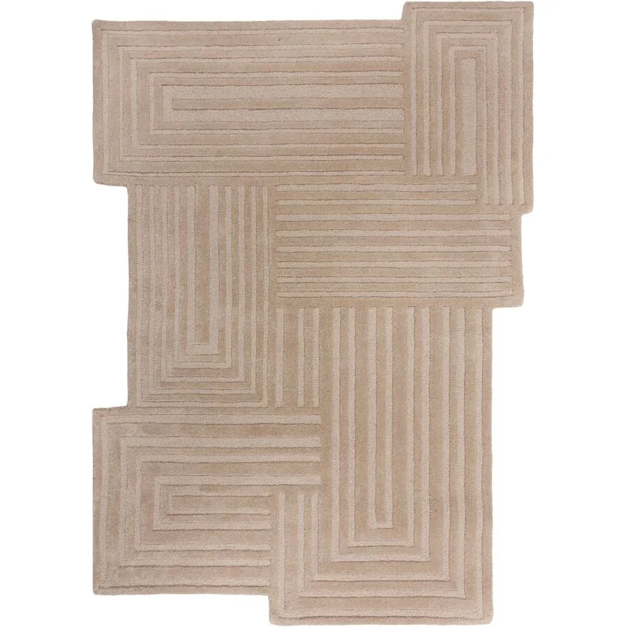 Teppich Djaks natur Symmetrie Wolle 200 x 290 cm