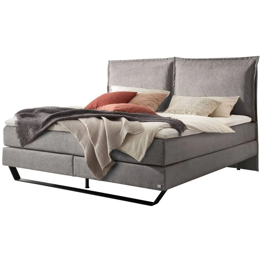 Hasena Boxspringbett Celina grey Stoff 200 x 200 cm