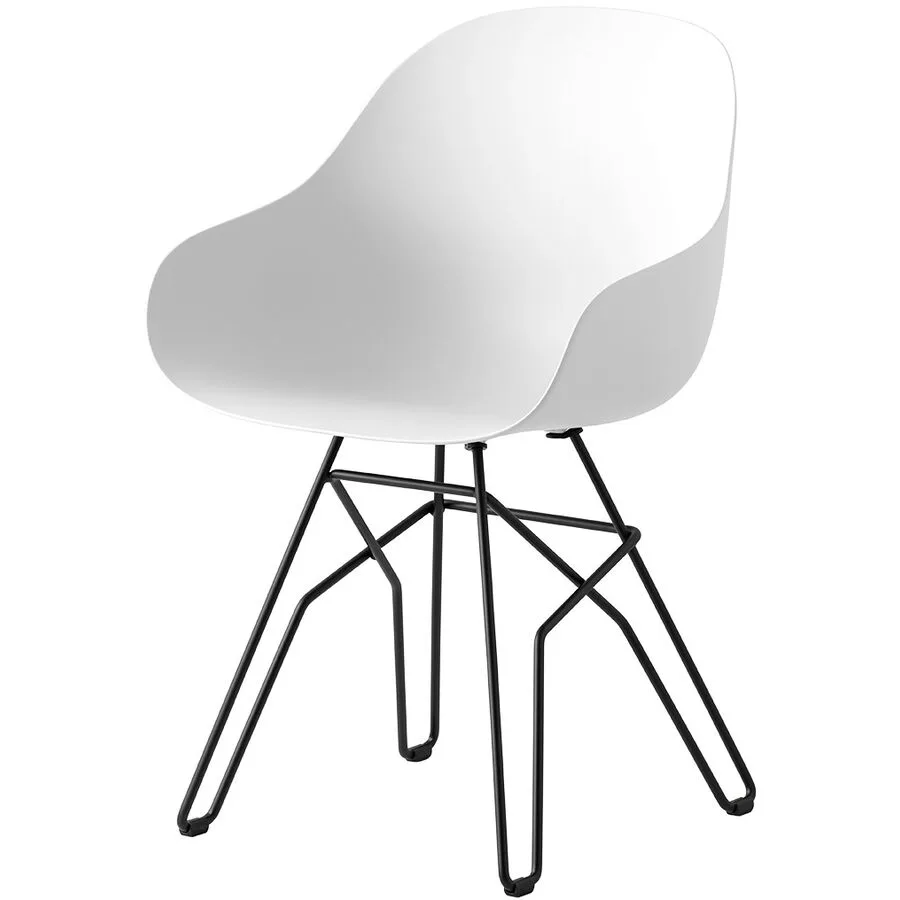 CONNUBIA Schalenstuhl 2er-Set Academy schneeweiss Metall/Recyceltes Polypropylen B 48.5 cm