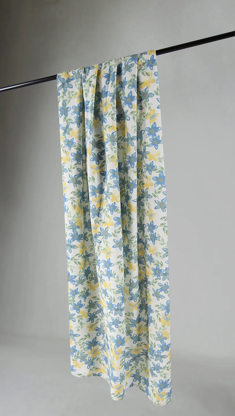 Gardiner - Bomullsgardin Petite (blå) (Størrelse: 140 x 250 cm)