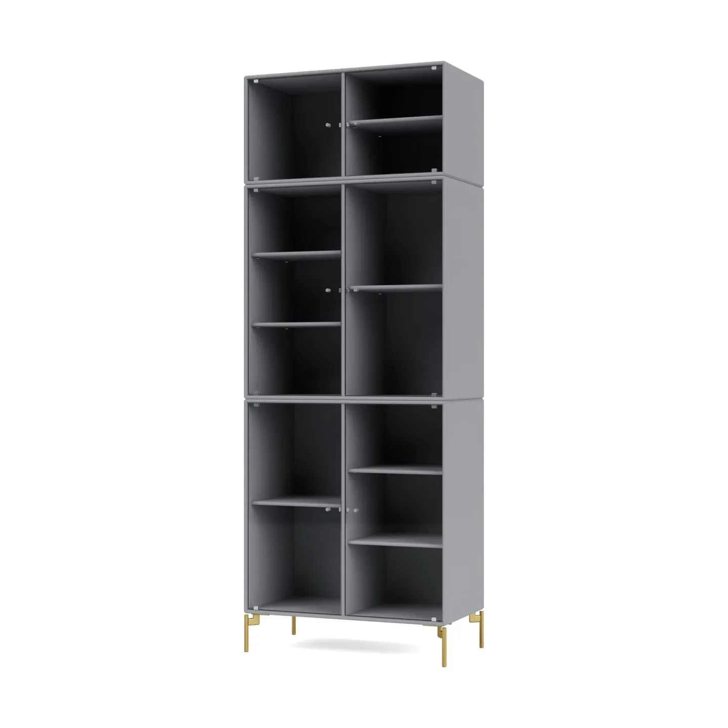 Montana Ripple IV Vitrinenschrank 69,6x187,2x38 cm Graphic-Beine brass