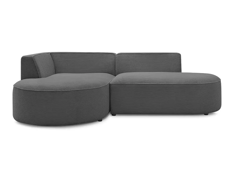 Ecksofa BOBOCHIC ROUSSEAU Cord-Stoff dunkelgrau
