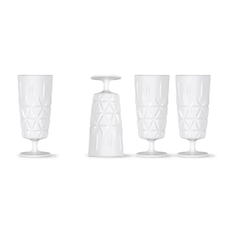 Sagaform Picknick Champagnerglas 4er Pack Weiß