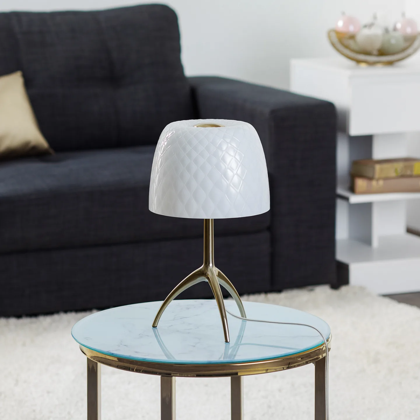 Lumiere Piccola 30th Tischleuchte Golden/Pastilles Dimm. - Foscarini - Wohnzimmer - Design - Glas - Mit Schirm