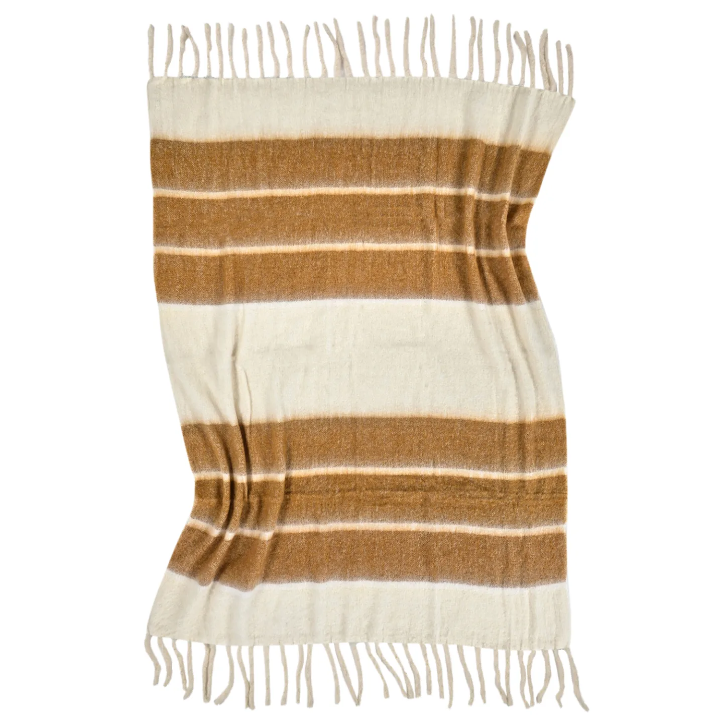 Pledd - Pledd i ullblanding - Charlotte (gul) (Størrelse: 130 x 170 cm)