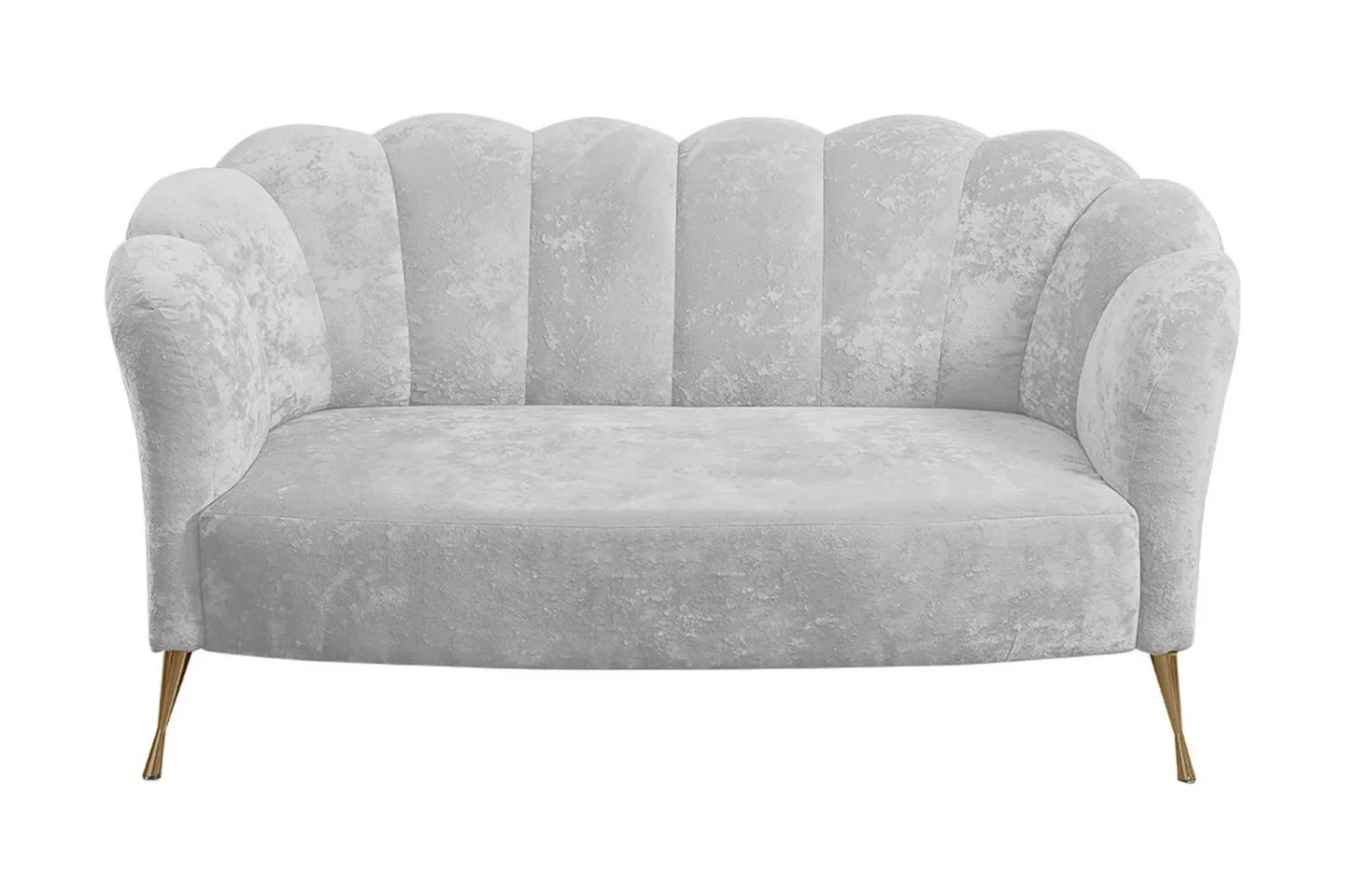 Adrial 2-sits Soffa - Sammet/Vit/Guld