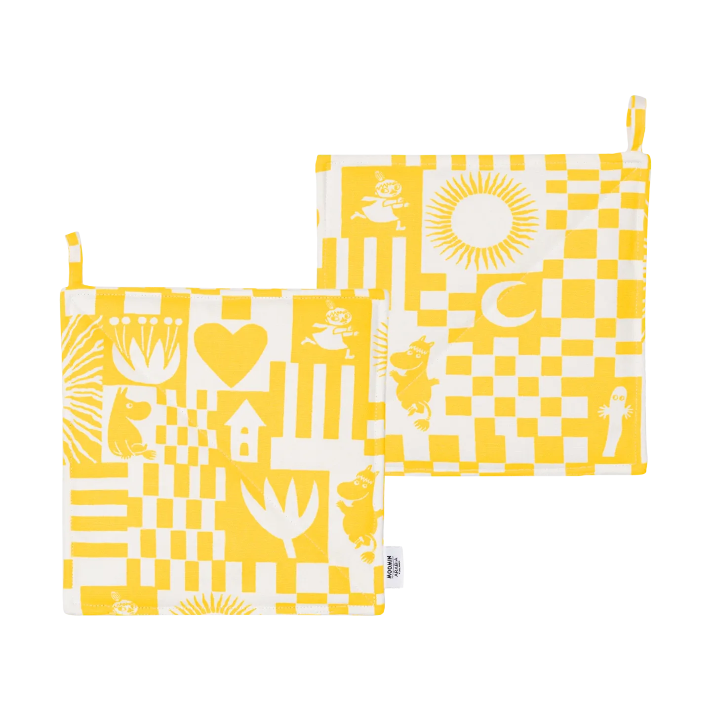 Moomin Arabia Party Mumin Topflappen 22x22 cm 2er-Pack Gelb