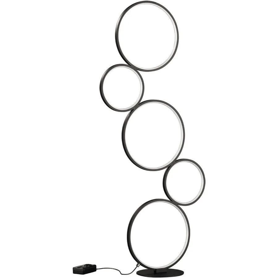 Stehlampe Albiana Weiss Metall 47 cm 115 cm - Farbe: Schwarz matt - LED - Lichtfarbe: Warmweiss - LED Energiesparlampen