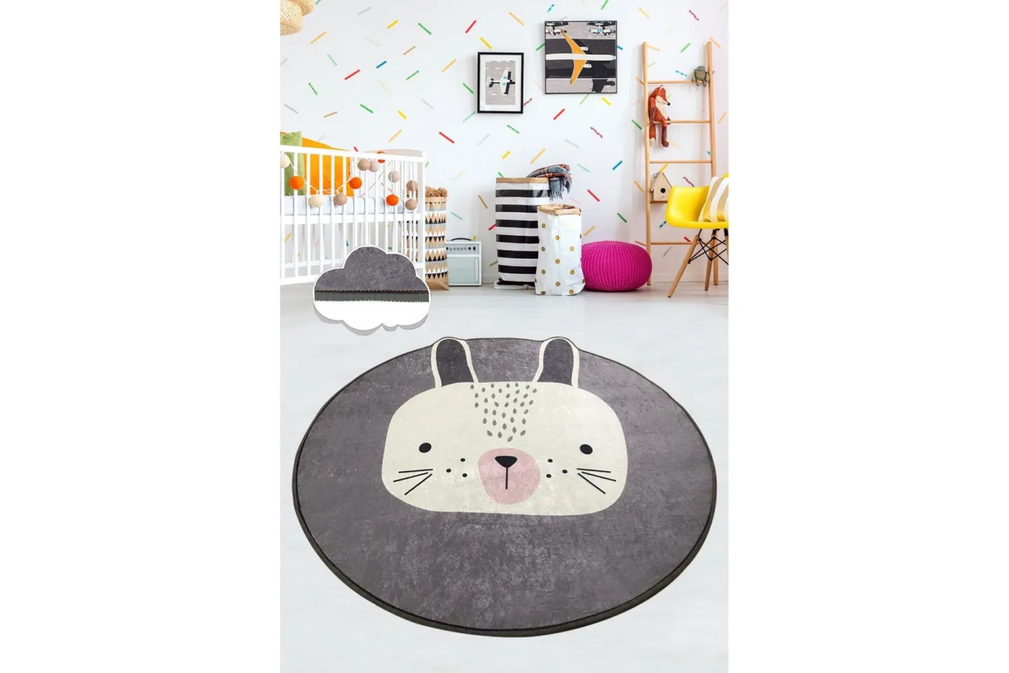 Chilai Matta 100 cm Rund - Multifärgad