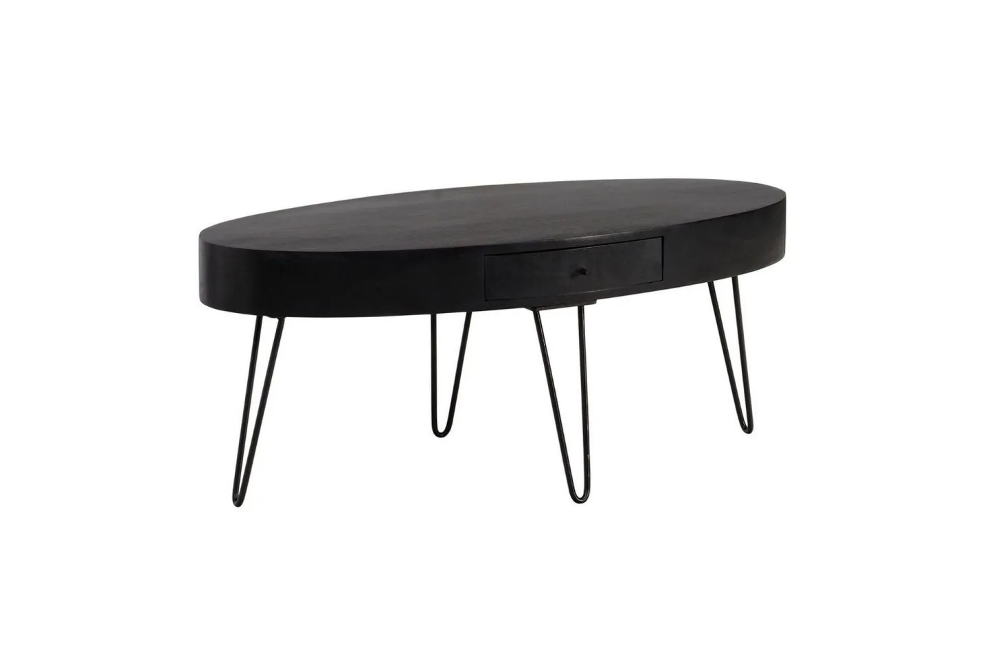 Soffbord Wohnling Massivt trä 100 cm oval med låda lantligt stil -