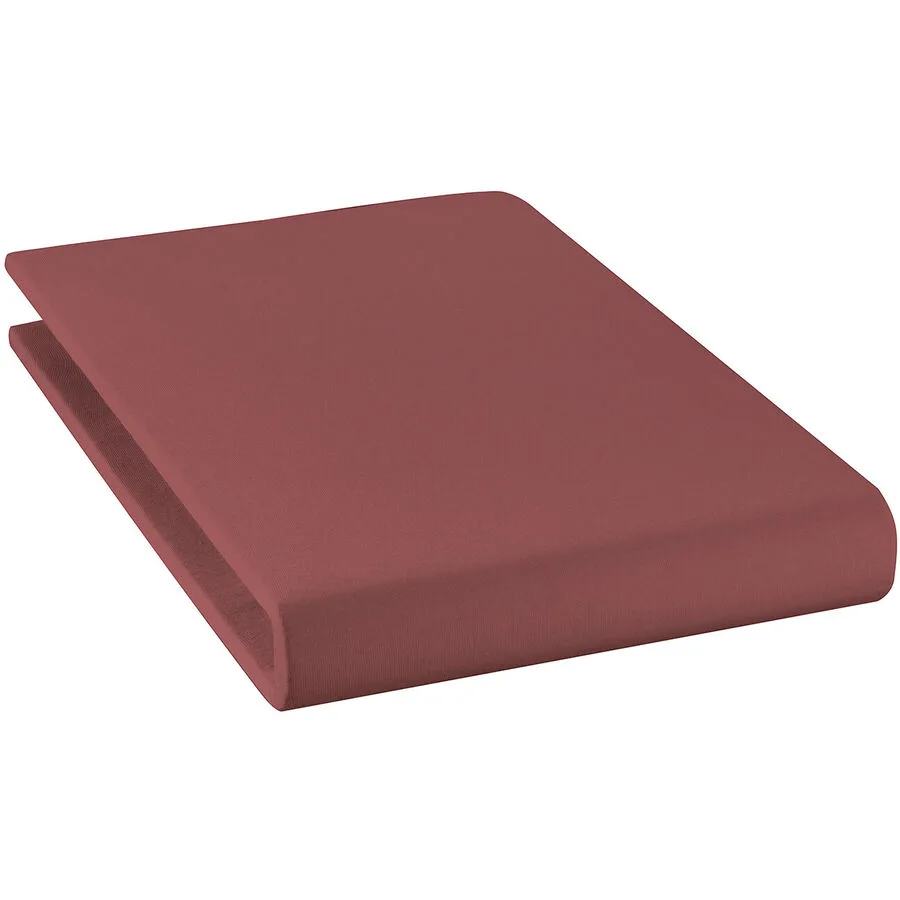 Fixleintuch Rahel burgundy Baumwolle 90 x 200 cm - Material: 94% Bio Baumwolle GOTS / 6% Elasthan