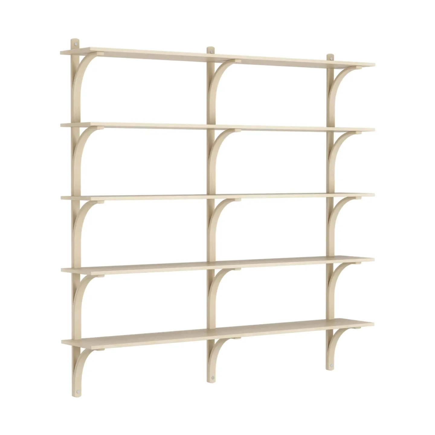 Swedese Levi Regal 5 Fachboden Naturlackierte Esche-Aluminium, 180 cm