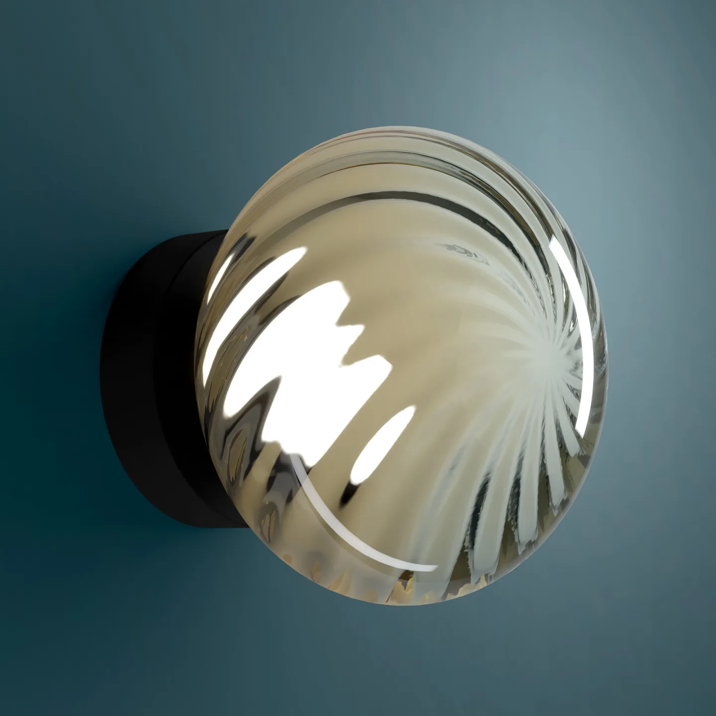 Pantoja Wandlampe schwarz/amber 18 cm CCT - Stars of Light - Wohnzimmer - Modern - Glas - Einflammig