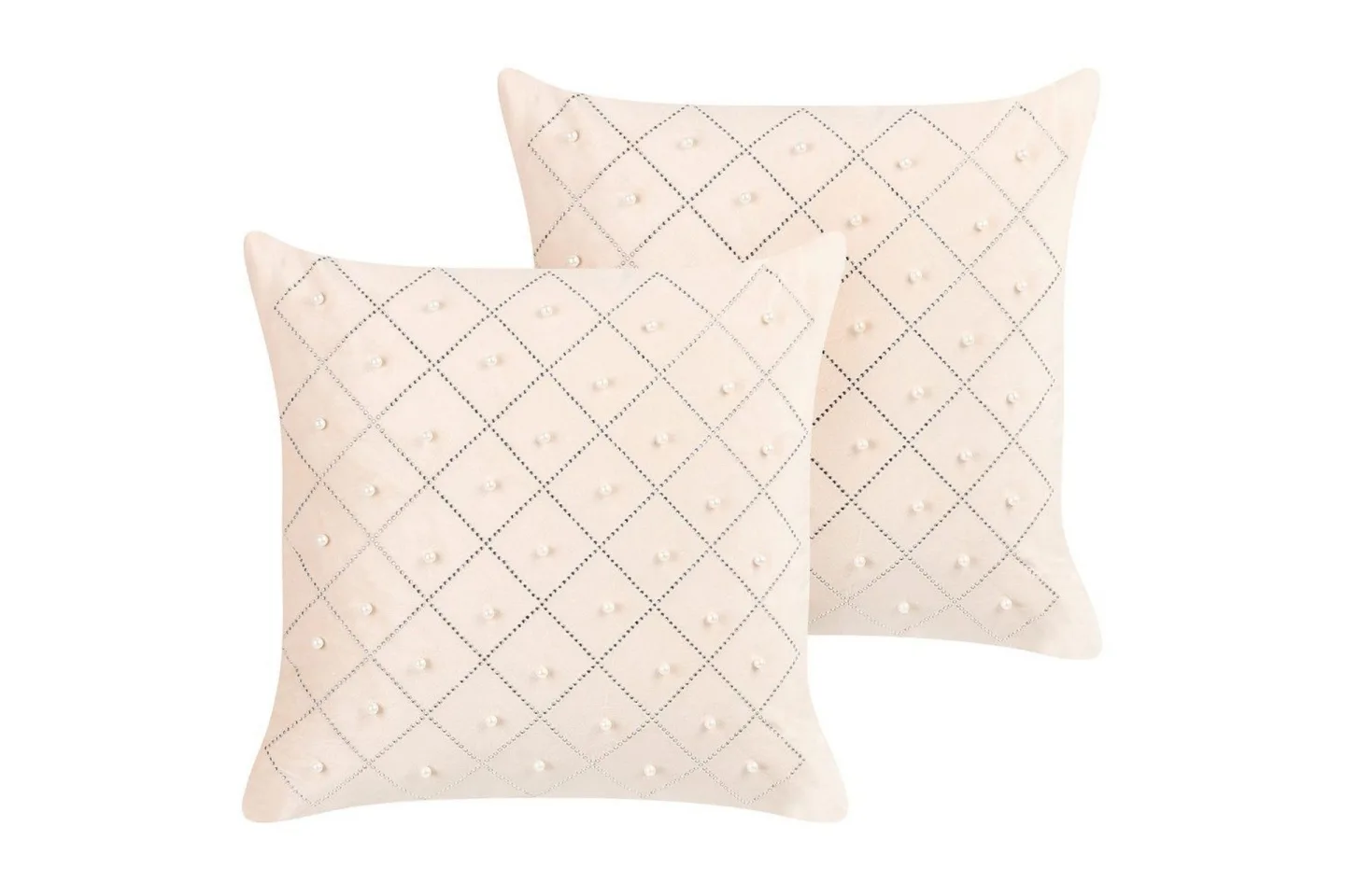Prydnadskuddar Yarrow set om 2 Beige/Silver - Beige/Silver