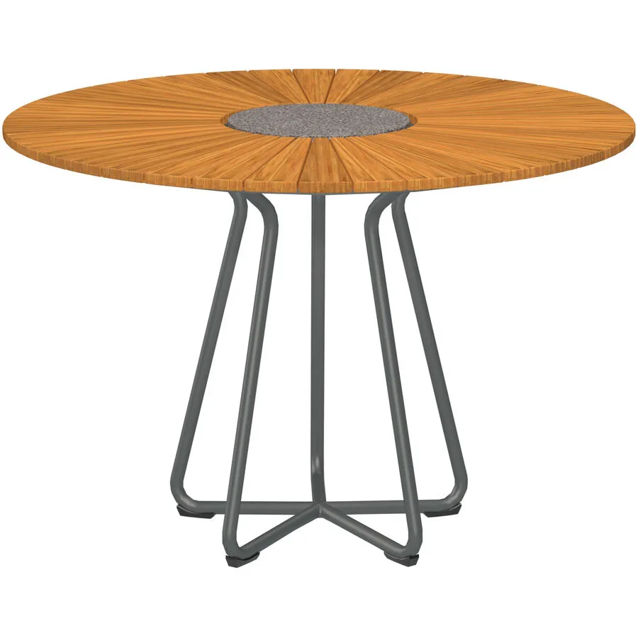 HOUE Gartentisch Circle braun Aluminium/Bambus/Granit B 110 T 110 cm