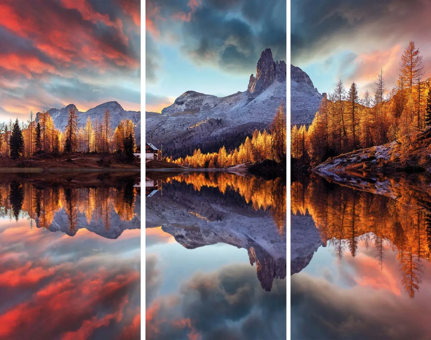 image LAND Canvas Spiegelnde Berge im Sonnenaufgang | Schubiger Möbel