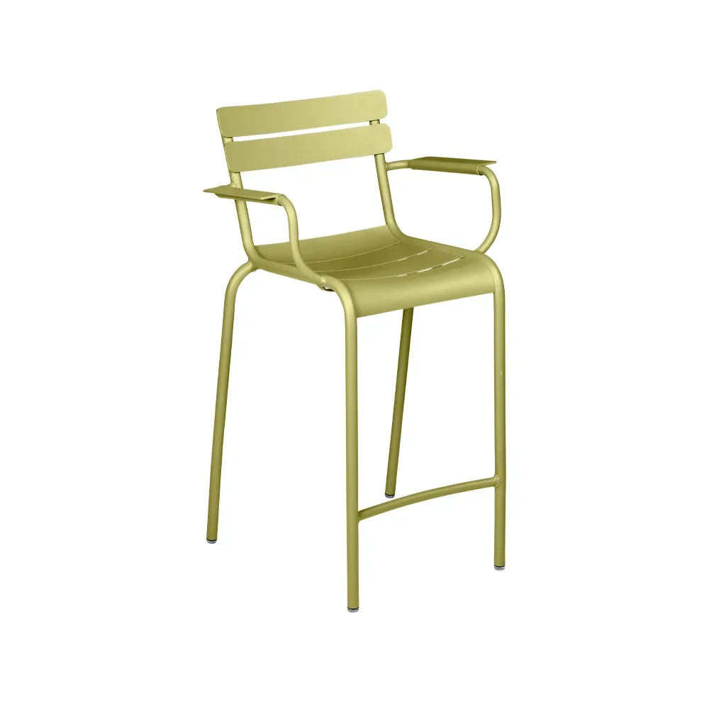 Fermob Luxembourg barstol med armstöd Willow green (grön)