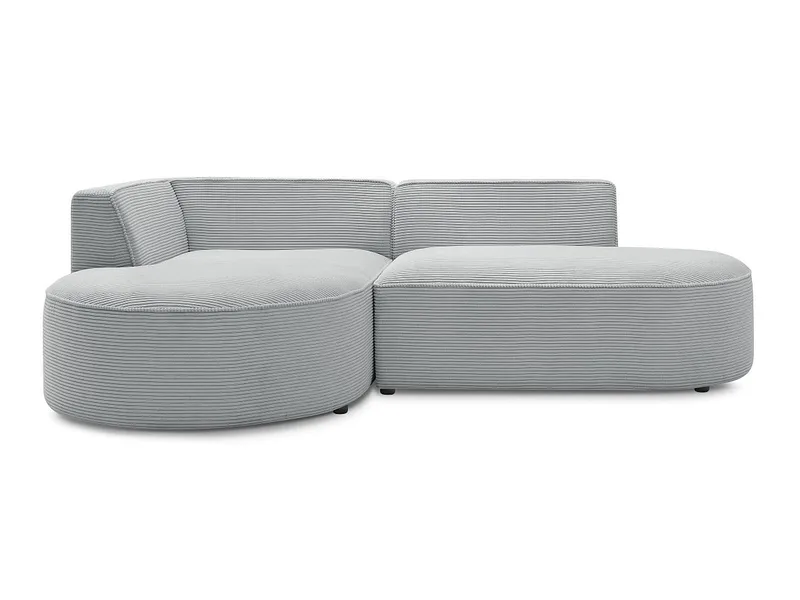 Ecksofa BOBOCHIC ROUSSEAU Cord-Stoff hellgrau