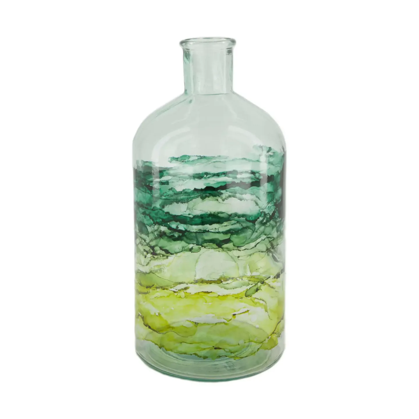 Decofinder Vase Flasche, Glas, Grün H: 28 cm | Schubiger Möbel
