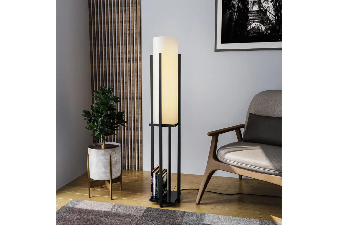 Golvlampa Ratmo Sudampa (Hyllhöjd: 60 cm) Svart Beige - Svart Beige