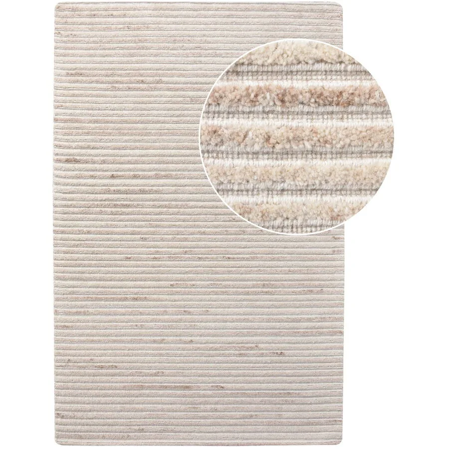 Teppich Yasaro Beige Wolle 160 cm 230 cm - Farbe: ivory