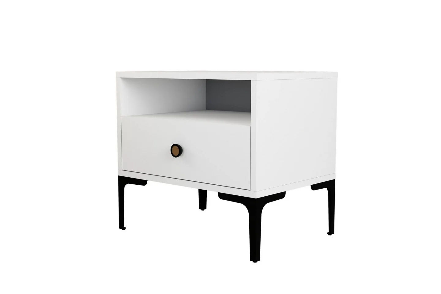 Ameias Sängbord 56x40 cm Vit - Hanah Home