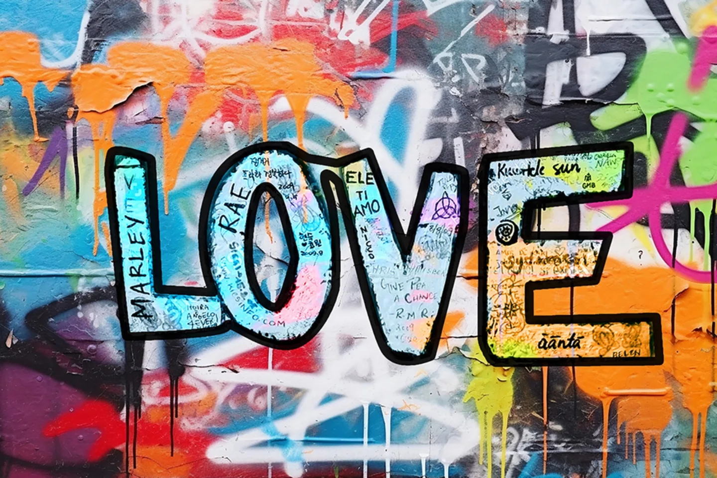 image LAND Glasbild Paint The World With Love | Schubiger Möbel