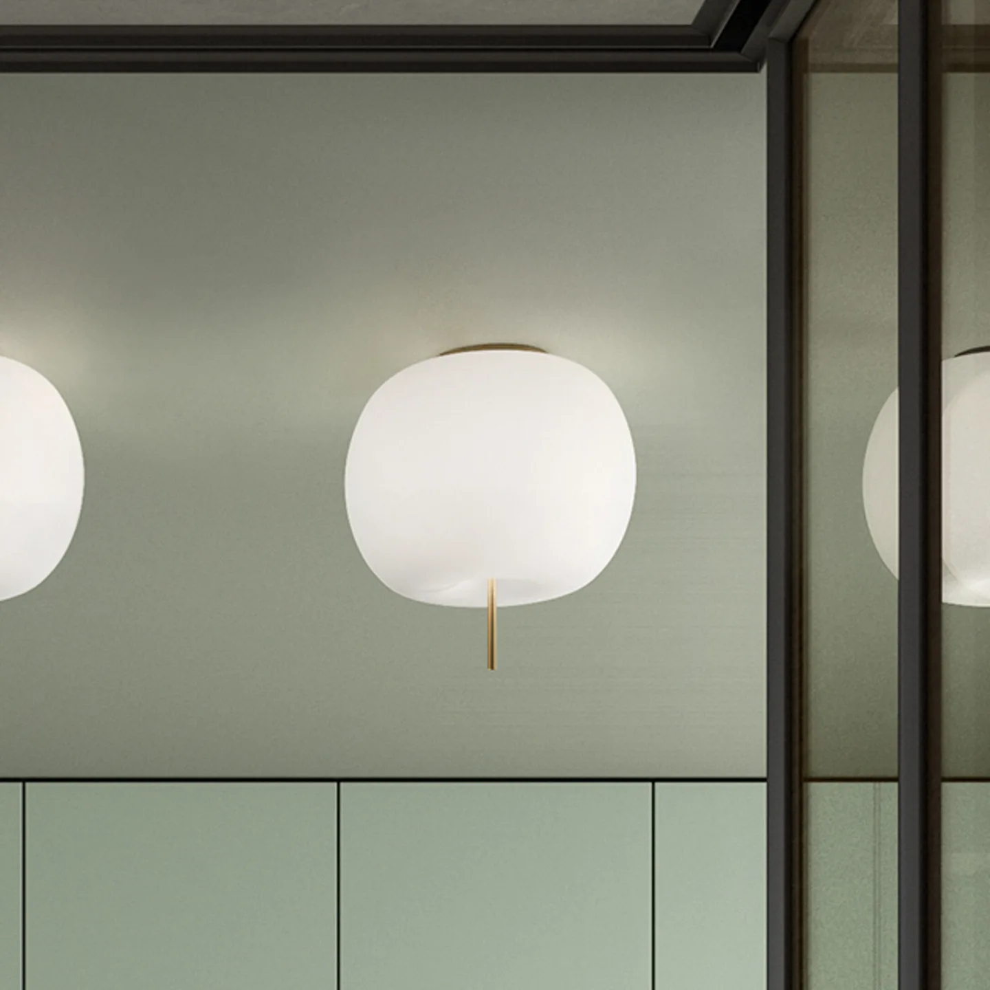 Kushi 33 Deckenleuchte Brass - KDLN - Wohnzimmer - Design - Glas - Kugel
