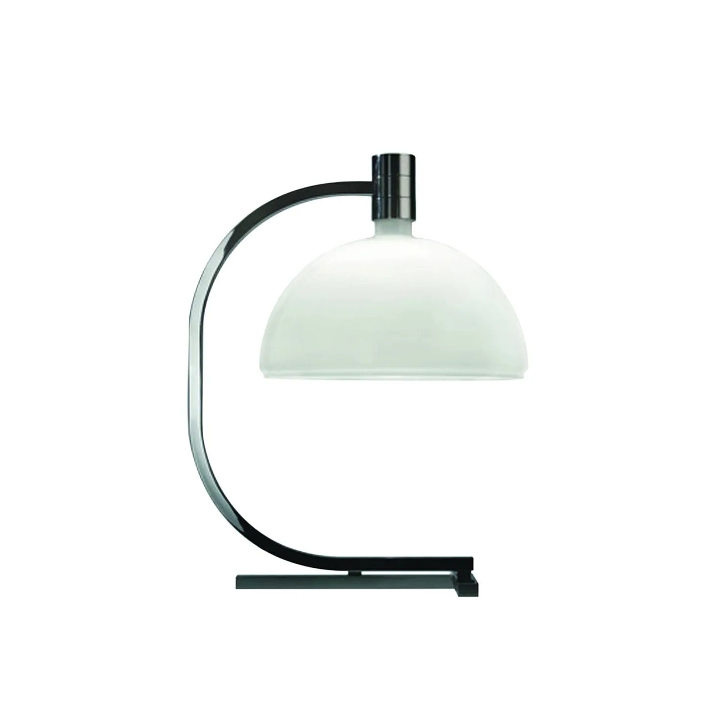 Nemo Lighting - AS1C Table, White glass/Black chrome - Bordslampor - Franca Helg,Franco Albini,Marco Albini,Antonio Piva - Svart