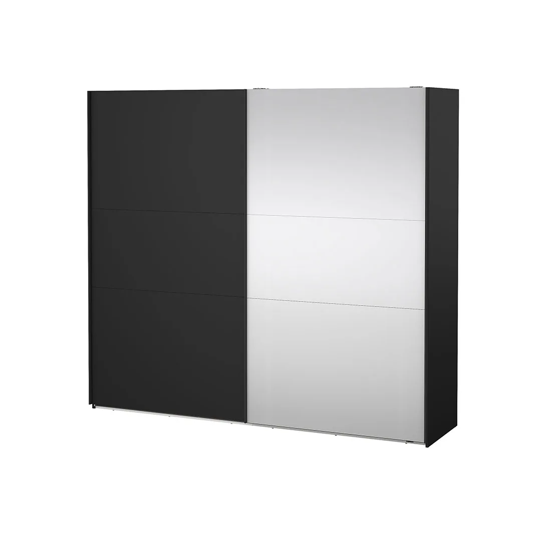 Como Schiebetürenschrank 2 Türen 245x220cm matt schwarz.