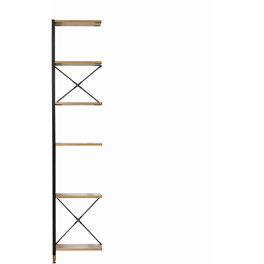 Regal Cecilia akazie, schwarz MDF, Metall B 42.5 H 210 cm