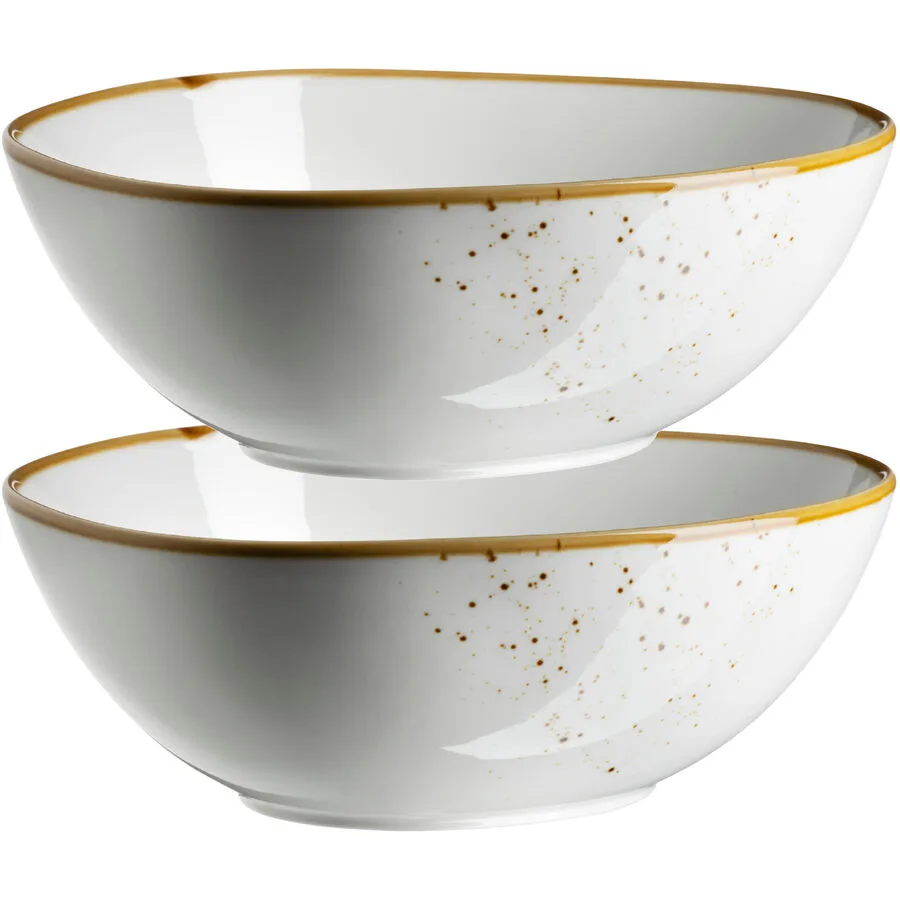 MÄSER Schüssel-Set 2-tlg. Pintar weiss/braun Porzellan D 20.5 cm 2 Stk